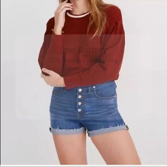 Madewell High Rise Denim ShortsSize 26 Buttons Casual Distressed Hem - Picture 1 of 16